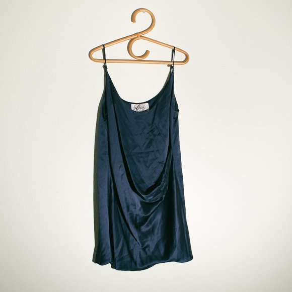 Wrap Charmeuse Silk Slip Dress - Picture 1 of 5
